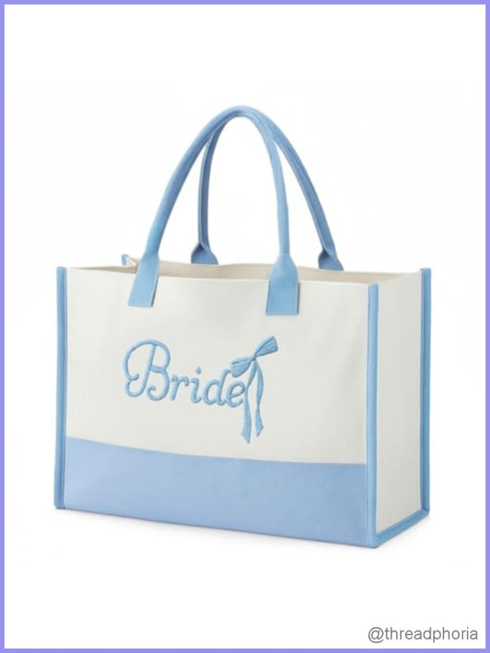 Bride Tote Bag Embroidered Canvas Wedding Bridal Shower Gift